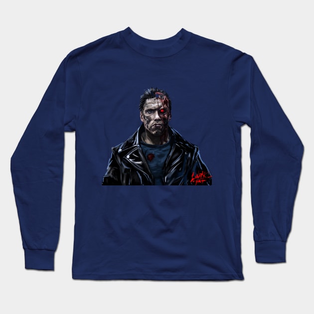 T-800 transparent design Long Sleeve T-Shirt by Art Of Lunatik